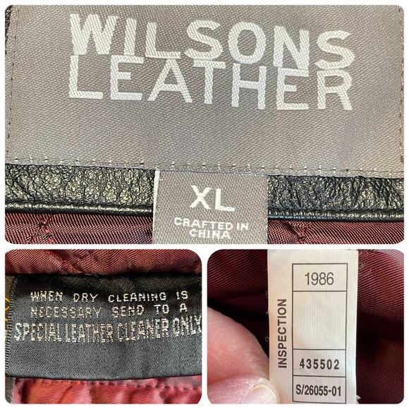 Wilson Black Leather Zip Out Thinsulate Liner Classic Winter Men's Coat XL - Picture 9 of 11